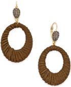 Inc International Concepts Gold-tone Faux Suede Drop Hoop Earrings, Only At Macy's