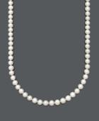 "belle De Mer Pearl Necklace, 22"" 14k Gold Aa+ Cultured Freshwater Pearl Strand (9-10mm)"