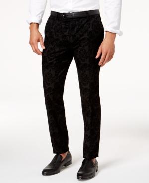 Inc International Concepts Men's Slim-fit Flocked Paisley Pants, Created For Macy's