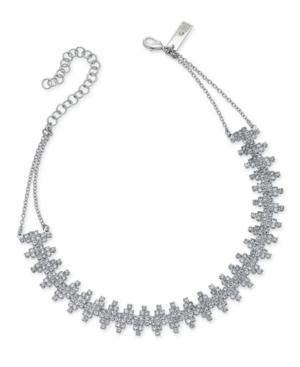 Inc International Concepts Silver-tone Cubic Zirconia Choker Necklace, Created For Macy's