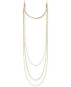 Bcbg Gold-tone Quattro Crystal Multi-strand Necklace