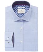 Con. Struct Men's Slim-fit Stretch Blue Geometric Squares Dress Shirt, Created For Macy's