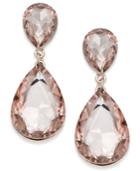 Thalia Sodi Rose Gold-tone Pink Crystal Double Drop Earrings, Only At Macy's