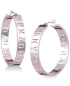 Dkny Rose Gold-tone Logo Hoop Earrings