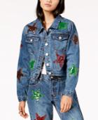 Glam By Glamorous Cotton Patched Trucker Jacket, Created For Macy's