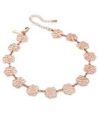 Inc International Concepts Rose Gold-tone Openwork Flower Choker Necklace, Only At Macy's