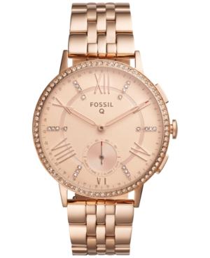 Fossil Q Women's Gazer Hybrid Rose Gold-tone Stainless Steel Bracelet Smart Watch, 41mm Ftw1106