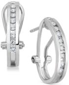 Diamond J-hoop Earrings (1/4 Ct. T.w.) In Sterling Silver Or 14k Gold-plated Sterling Silver