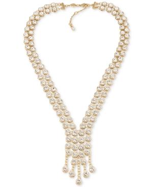 Carolee Gold-tone Crystal Cascade Collar Necklace