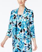Kasper Floral-print Shawl-collar Blazer