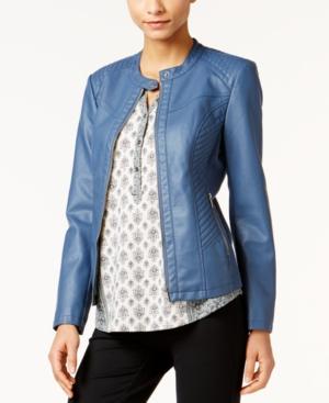 Style & Co Faux-leather Jacket, Only At Macy's