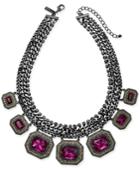 I.n.c. Hematite-tone Multi-crystal Statement Necklace, 18 + 3 Extender, Created For Macy's