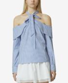 Avec Les Filles Cotton Off-the-shoulder Tie Top