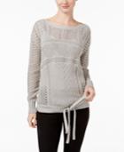 Marled Drawstring-hem Sweater