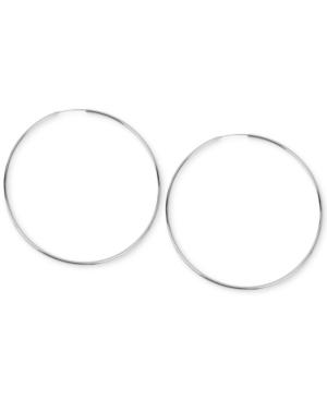 Touch Of Silver Endless Hoop Earrings In Silver-plated Brass, 90mm