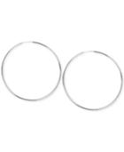 Touch Of Silver Endless Hoop Earrings In Silver-plated Brass, 90mm