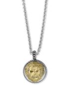 Effy Men's Two-tone Lion's Head 22 Pendant Necklace In Sterling Silver And 18k Gold-plate