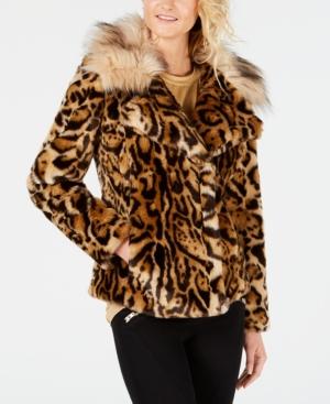 Guess Phoebe Faux-fur Leopard-print Jacket