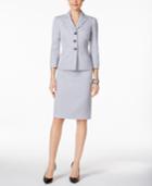 Le Suit Petite Three-button Cross-dyed Skirt Suit