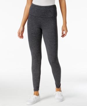 Style & Co. Sport Heathered Tummy-control Active Leggings, Only At Macy's