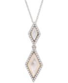 Mother-of-pearl And White Topaz (3/8 Ct. T.w.) 18 Pendant Necklace In Sterling Silver
