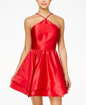 Blondie Nites Juniors' Halter Fit & Flare Dress