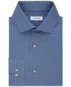 Calvin Klein Men's Slim-fit Blue Print Dress Shirt