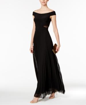 Xscape Off-the-shoulder Illusion Cutout Gown