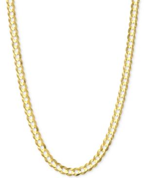 18 Open Curb Link Chain Necklace In Solid 14k Gold