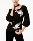 Inc International Concepts Embroidered Lace Sweater, Created For Macy's