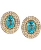 Apatite (1 Ct. T.w.) And Diamond (1/4 Ct. T.w.) Stud Earrings In 14k Gold