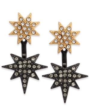 Inc International Concepts Two-tone Pave Star Front-back Earrings, Created For Macy's