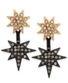 Inc International Concepts Two-tone Pave Star Front-back Earrings, Created For Macy's