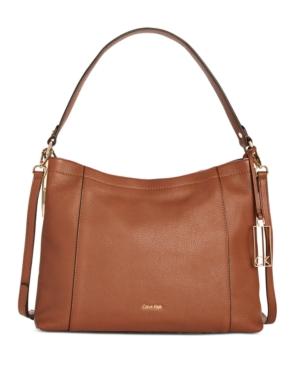 Calvin Klein Pebble Leather Convertible Hobo