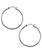 Nine West Silver-tone 1-1/4 Hoop Earrings