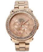 Juicy Couture Women's Pedigree Rose Gold-tone Stainless Steel Bracelet Watch 42mm 1901083