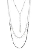 Kenneth Cole Silver-tone Beaded Necklace