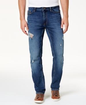 Calvin Klein Jeans Men's Slim-straight Fit Ripped Stretch Jeans