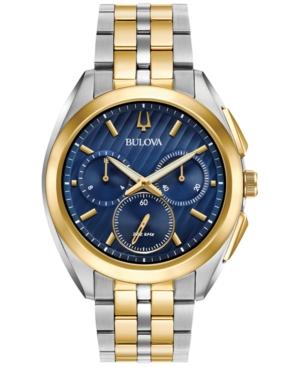 Bulova Men's Chronograph Curv Two-tone Stainless Steel Bracelet Watch 45mm 98a159