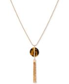 Guess Gold-tone Tortoise-look & Chain Tassel Pendant Necklace