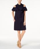Charter Club Cold-shoulder Button-front Dress, Only At Macy's