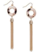 Thalia Sodi Gold-tone Circle & Tassel Linear Drop Earrings, Only At Macy's