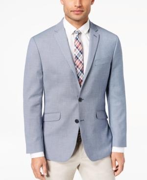 Kenneth Cole Reaction Men's Slim-fit Stretch Blue/white Mini-grid Sport Coat