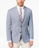 Kenneth Cole Reaction Men's Slim-fit Stretch Blue/white Mini-grid Sport Coat