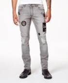 Anna Sui X Inc International Concepts Men's Gray Ripped Patch Jeans, Created For Macy's