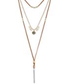 Lucky Brand Leather Multi-layer Necklace