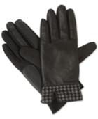 Isotoner Signature Stretch Leather Menswear Hem Tech Touch Gloves