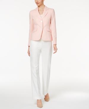 Le Suit Colorblocked Jacquard Pantsuit