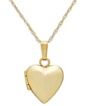 Children's Heart Locket Necklace In 14k Gold