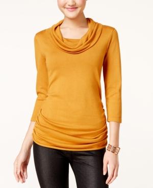 Pink Rose Juniors' Cowl-neck Fine Gauge Sweater